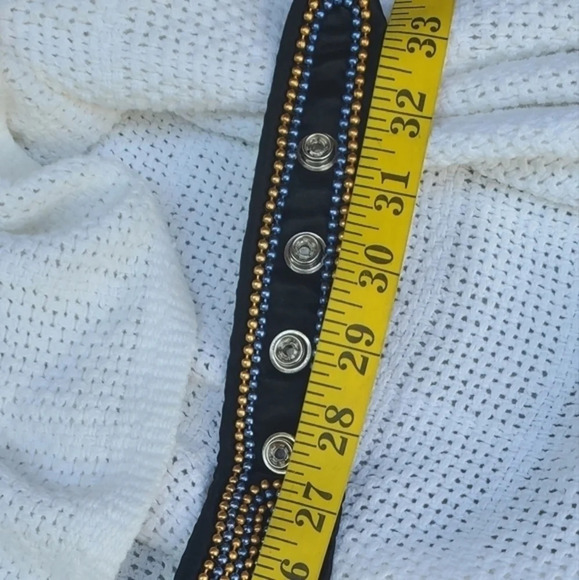 Vintage 80s‎ Wide Gold Beaded belt.M - Picture 7 of 7